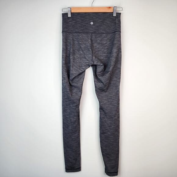 Lululemon Wunder Under Gray Heathered Leggings High Rise Size 6 - Picture 6 of 8